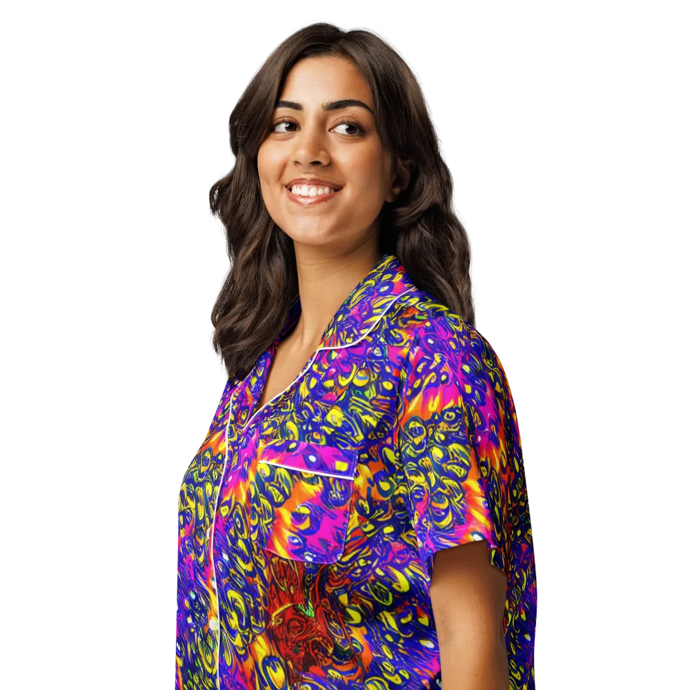 Sonic Colorwave on Women's Short Sleeve Pajama Top — Left Front