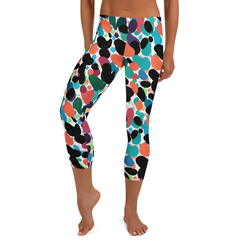 Chromatic Pebbles on Capri Leggings — Front