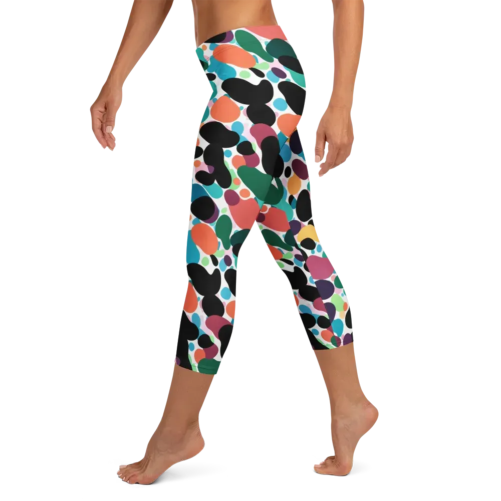 Chromatic Pebbles on Capri Leggings — Left
