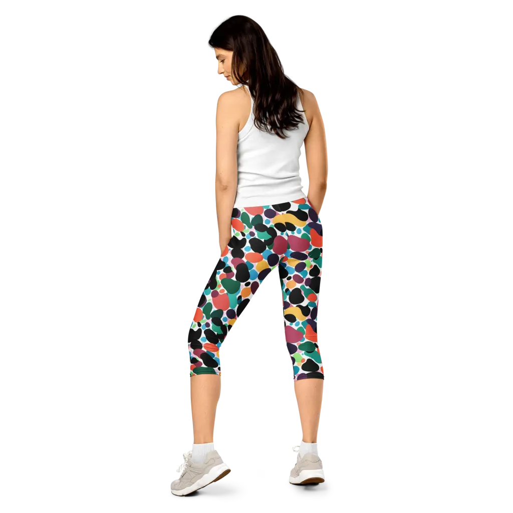 Chromatic Pebbles on Capri Leggings — Back