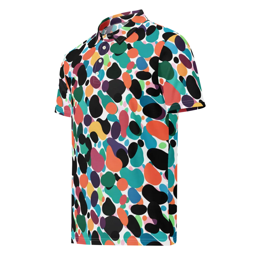 Chromatic Pebbles on Men's Slim Fit Polo Shirt — Left Front