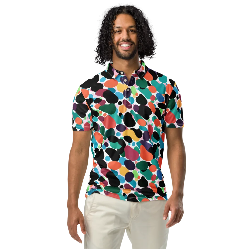 Chromatic Pebbles on Men's Slim Fit Polo Shirt — Front