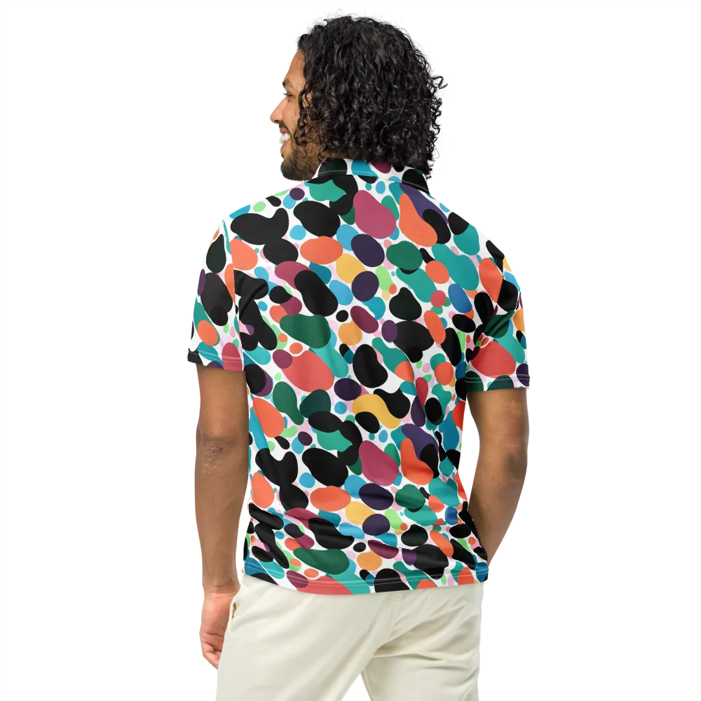 Chromatic Pebbles on Men's Slim Fit Polo Shirt — Back