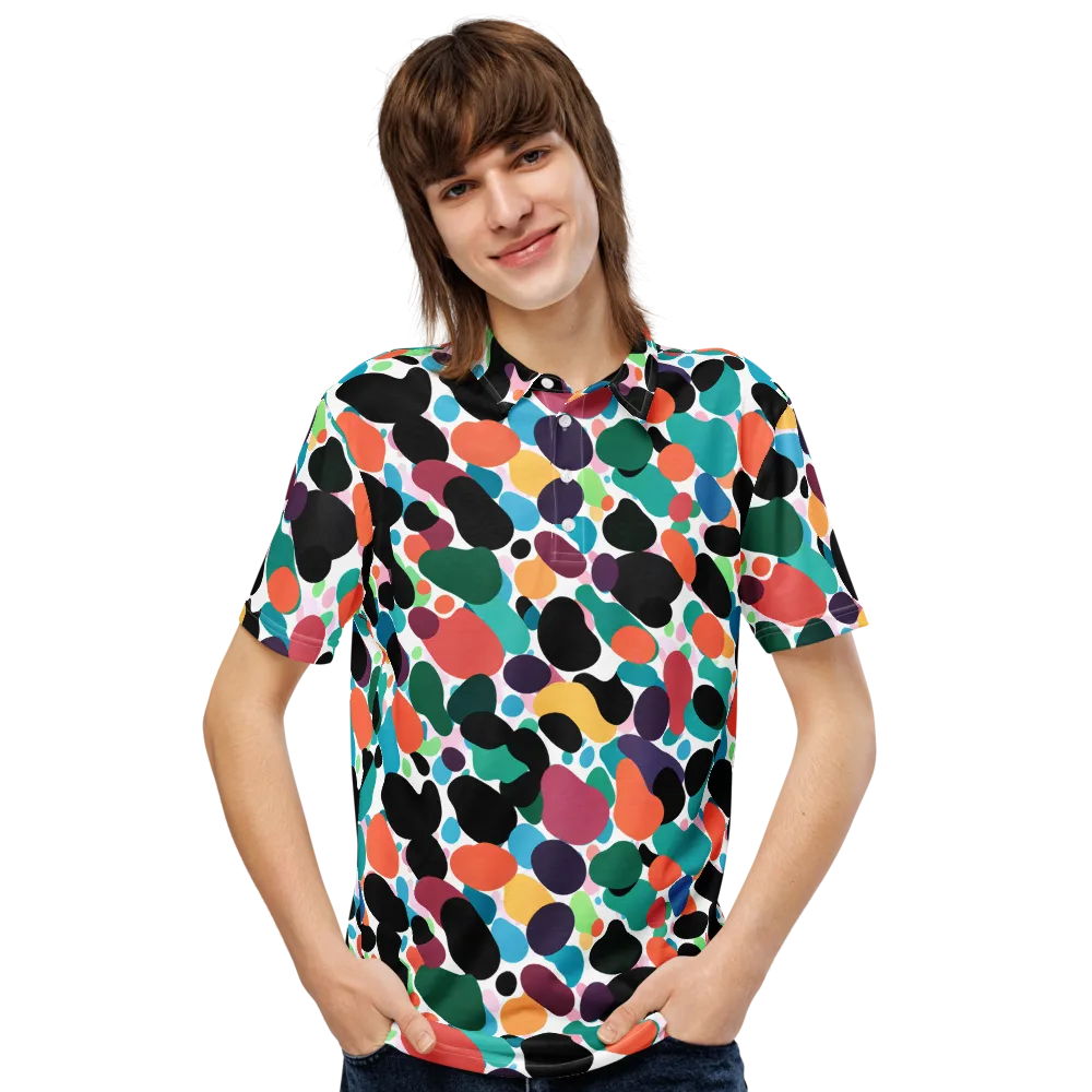 Chromatic Pebbles on Men's Slim Fit Polo Shirt — Front
