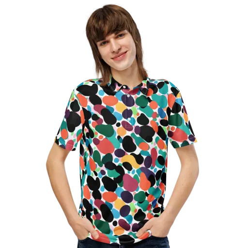 Chromatic Pebbles on a Men's Slim Fit Polo Shirt