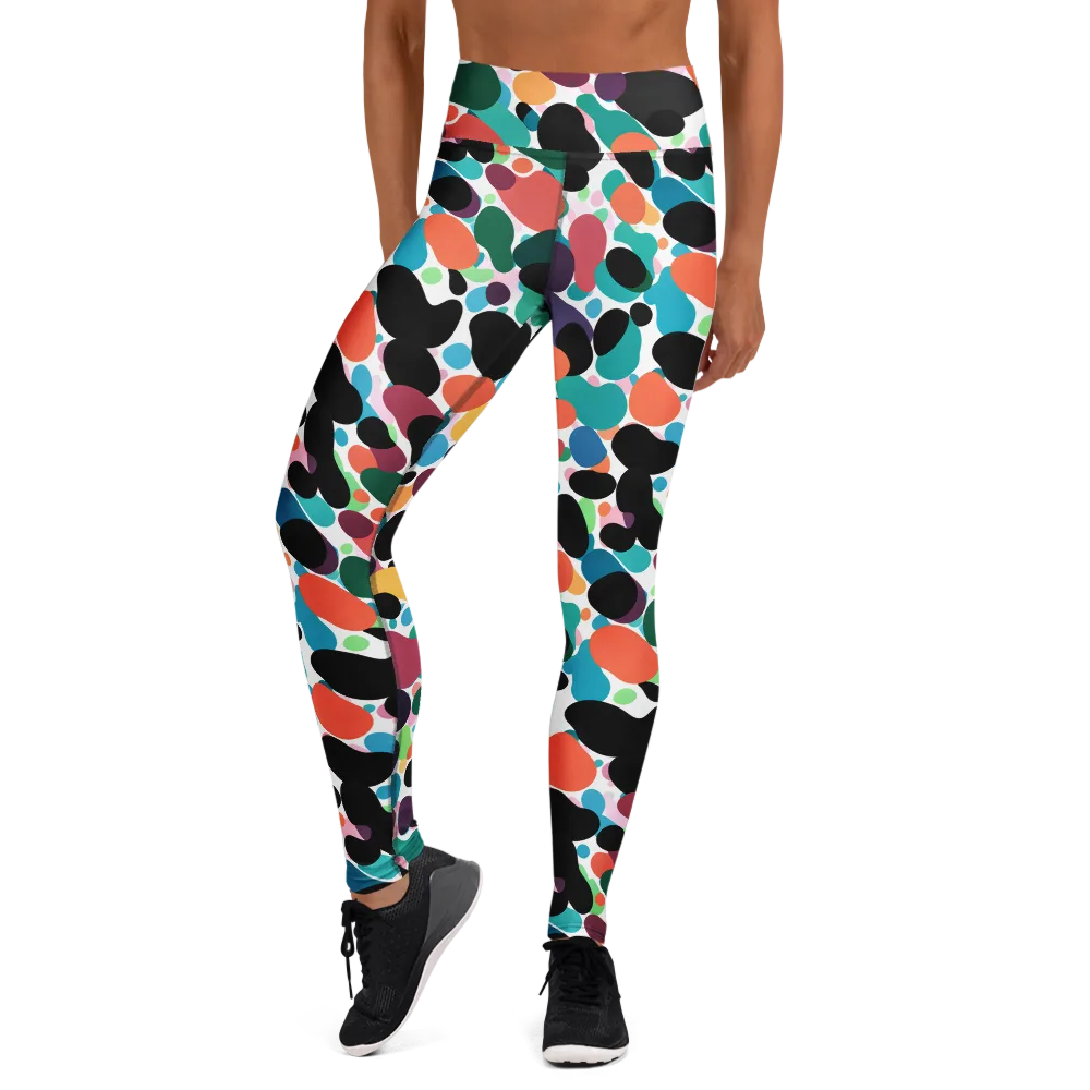Chromatic Pebbles on Yoga Leggings — Front