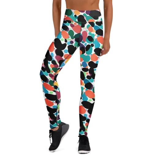 Chromatic Pebbles on a Yoga Leggings