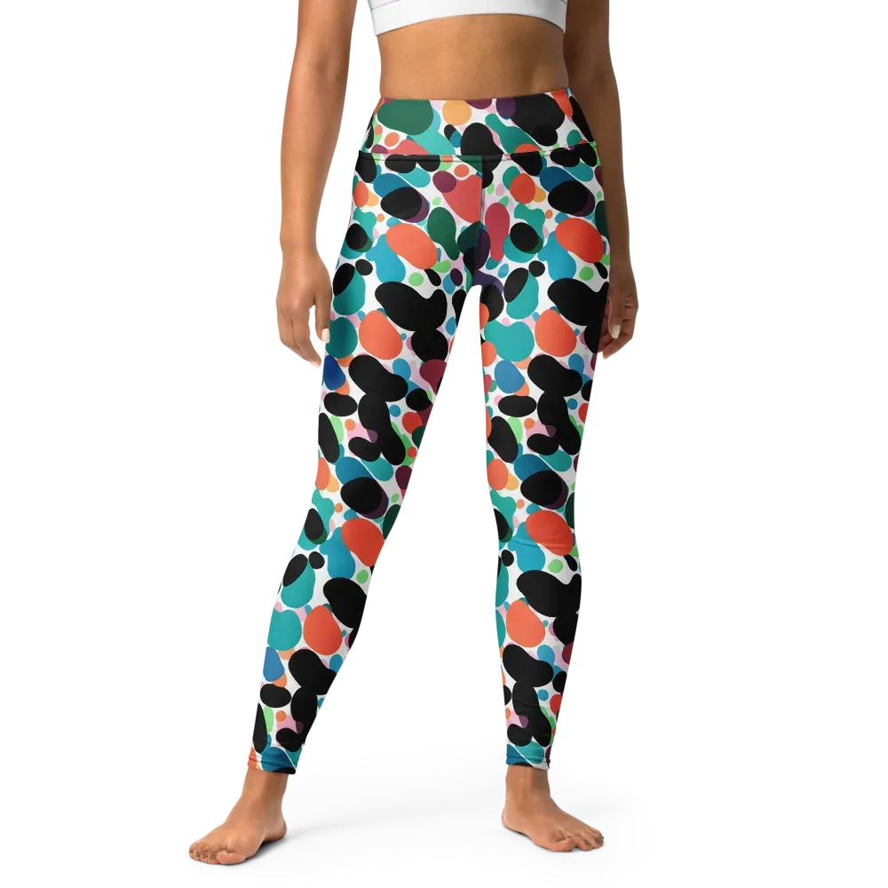 Chromatic Pebbles on Yoga Leggings — Front