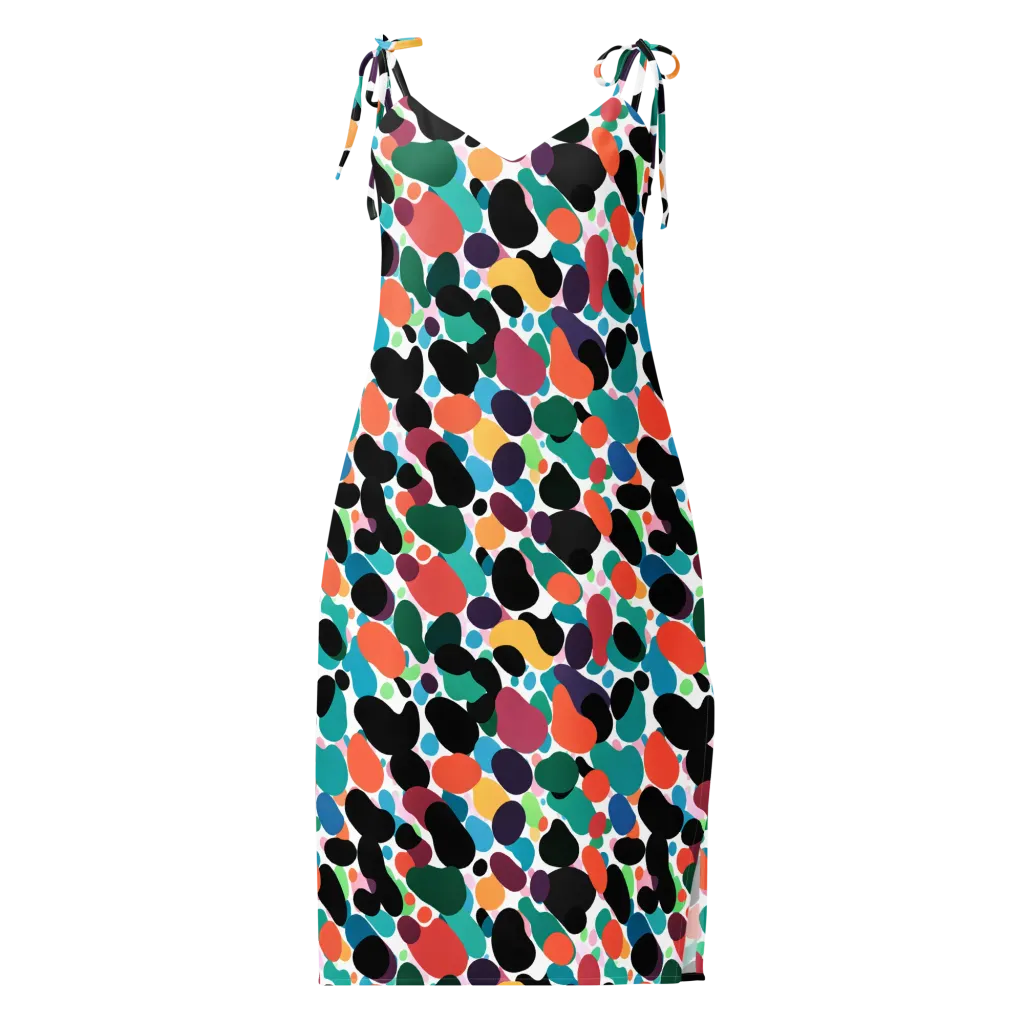 Chromatic Pebbles on Slip Dress — Front