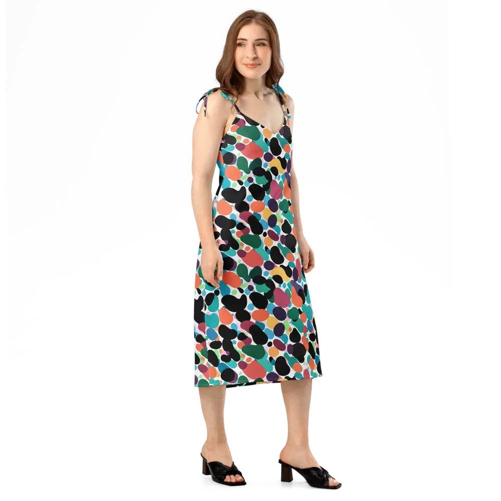 Chromatic Pebbles on Slip Dress — Right Front