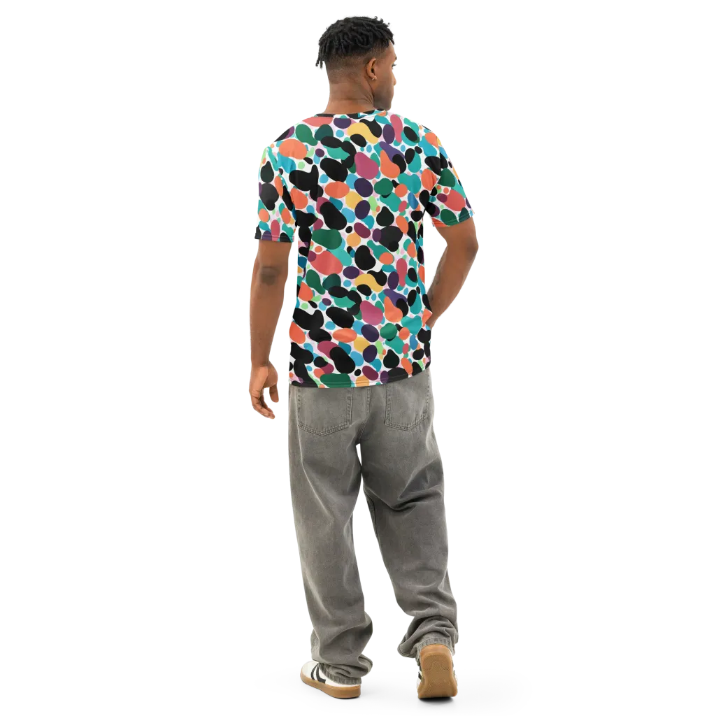 Chromatic Pebbles on Men's Cotton Crew Neck T-Shirt — Back
