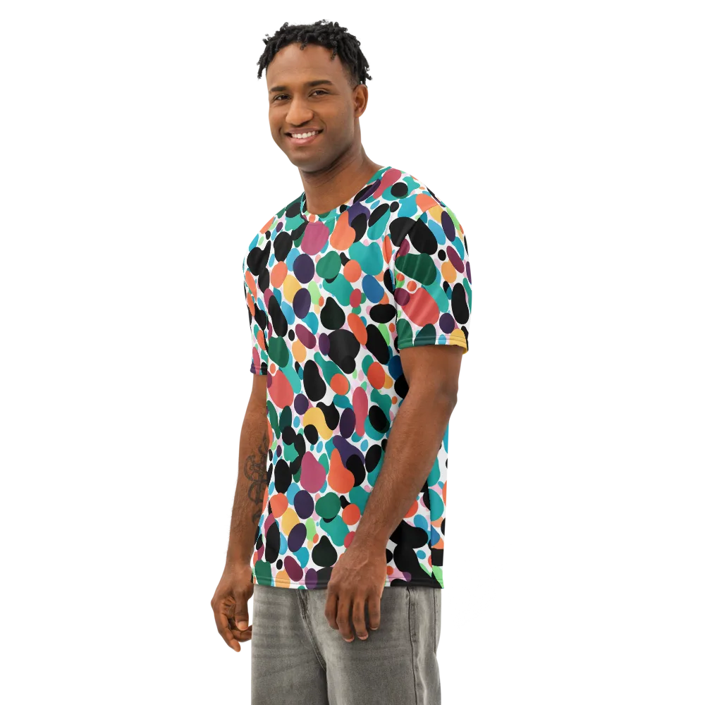 Chromatic Pebbles on Men's Cotton Crew Neck T-Shirt — Left Front
