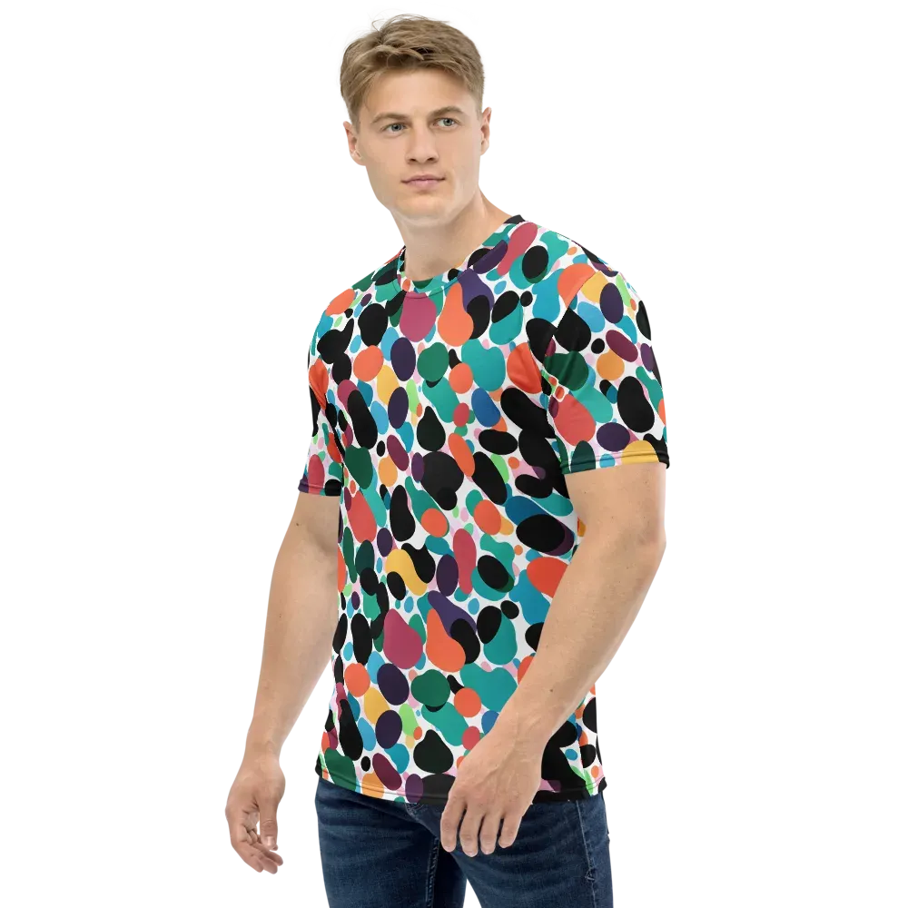 Chromatic Pebbles on Men's Crew Neck T-Shirt — Left