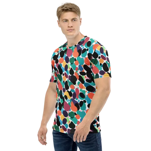 Chromatic Pebbles on a Men's Crew Neck T-Shirt
