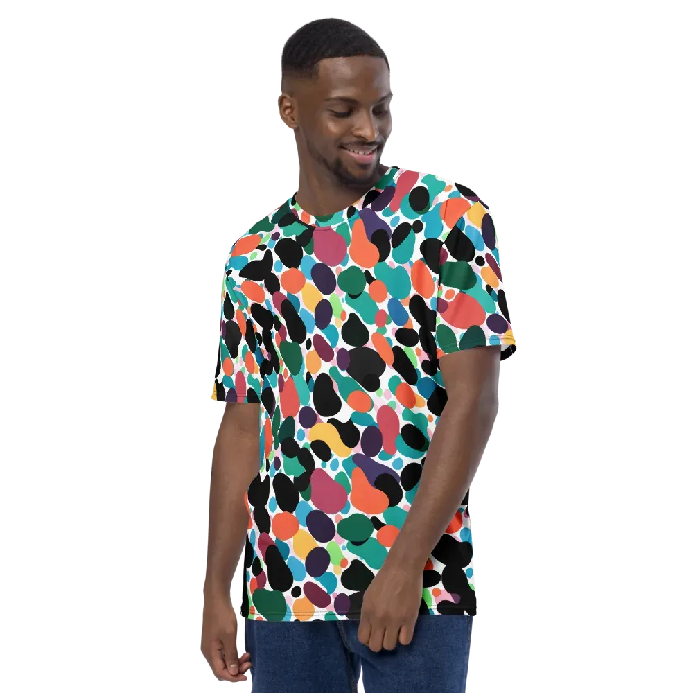 Chromatic Pebbles on Men's Crew Neck T-Shirt — Left