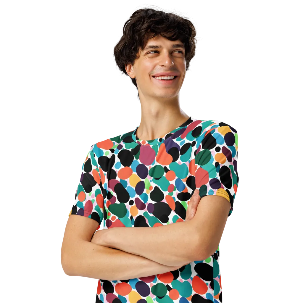Chromatic Pebbles on Men's Crew Neck T-Shirt — Left Front