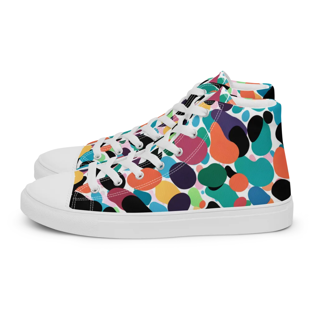 Chromatic Pebbles on Men's High Top Canvas Shoes — Left
