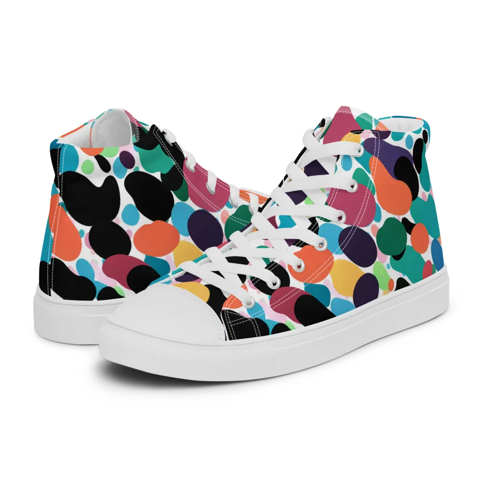 Chromatic Pebbles on Men's High Top Canvas Shoes — Left