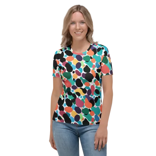Chromatic Pebbles on a Women's Crew Neck T-Shirt