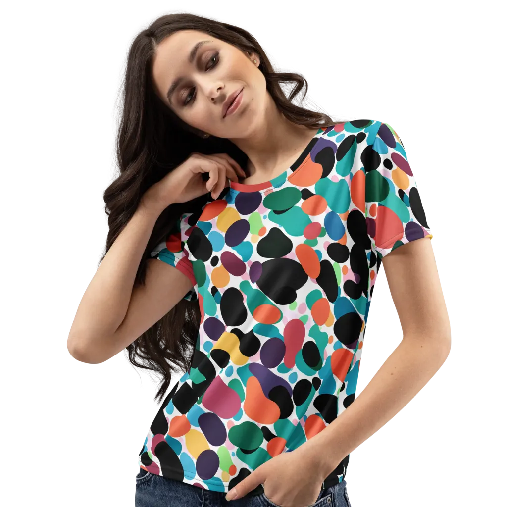 Chromatic Pebbles on Women's Crew Neck T-Shirt — Left Front