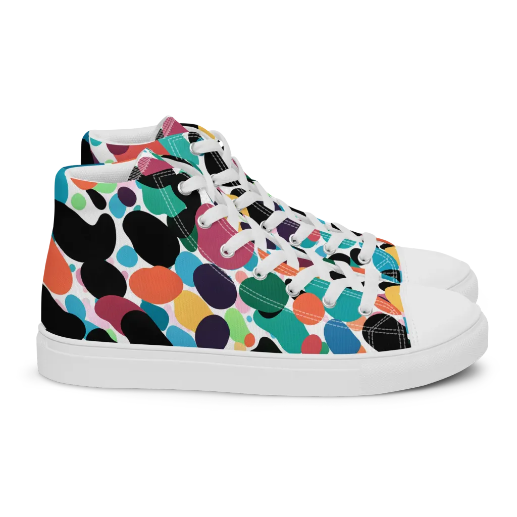 Chromatic Pebbles on Women's High Top Canvas Shoes — Right