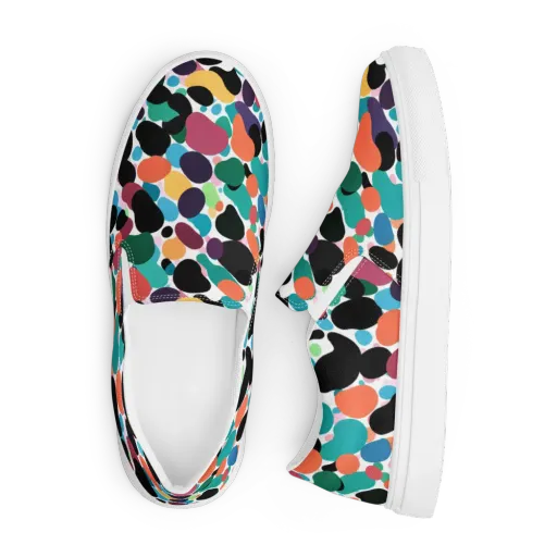 Chromatic Pebbles on a Men's Slip-On Canvas Shoes