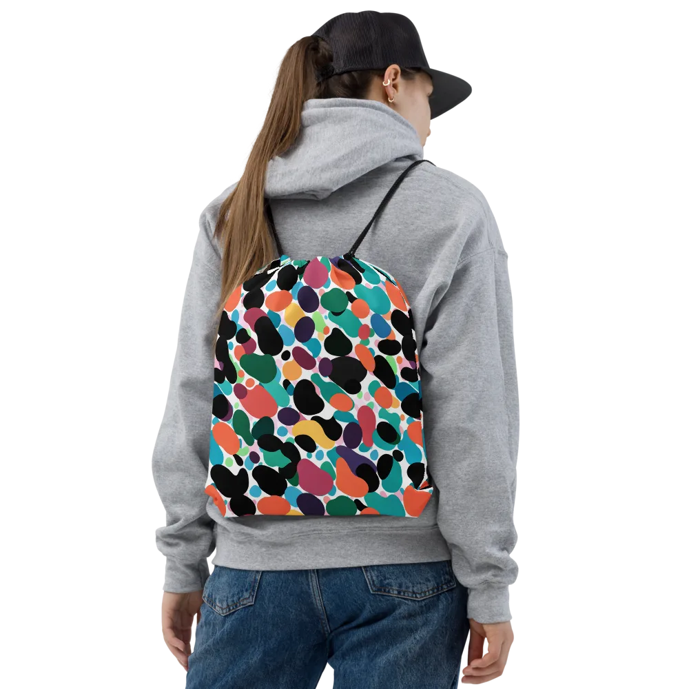 Chromatic Pebbles on Drawstring Bag — Front