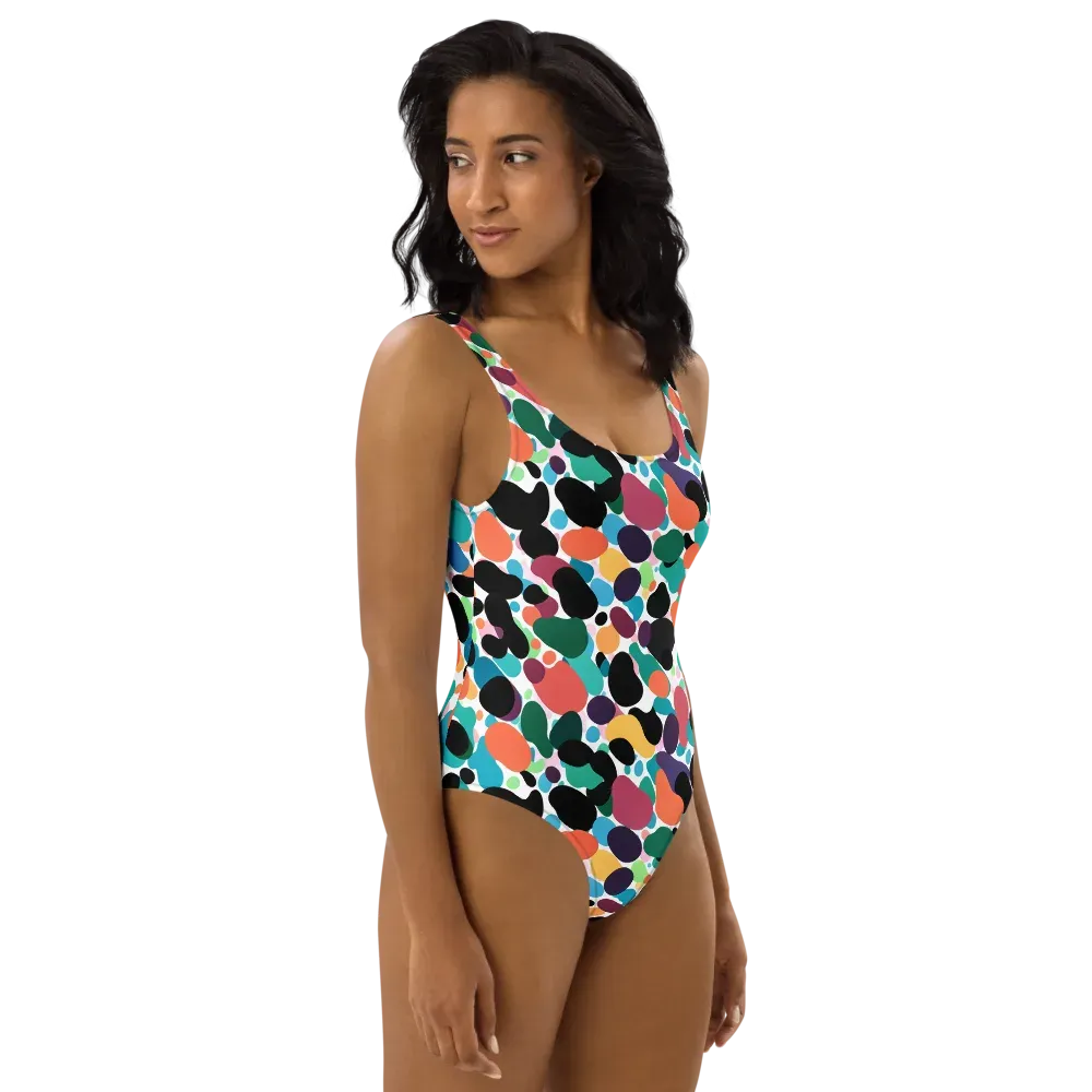 Chromatic Pebbles on One-Piece Swimsuit — Right