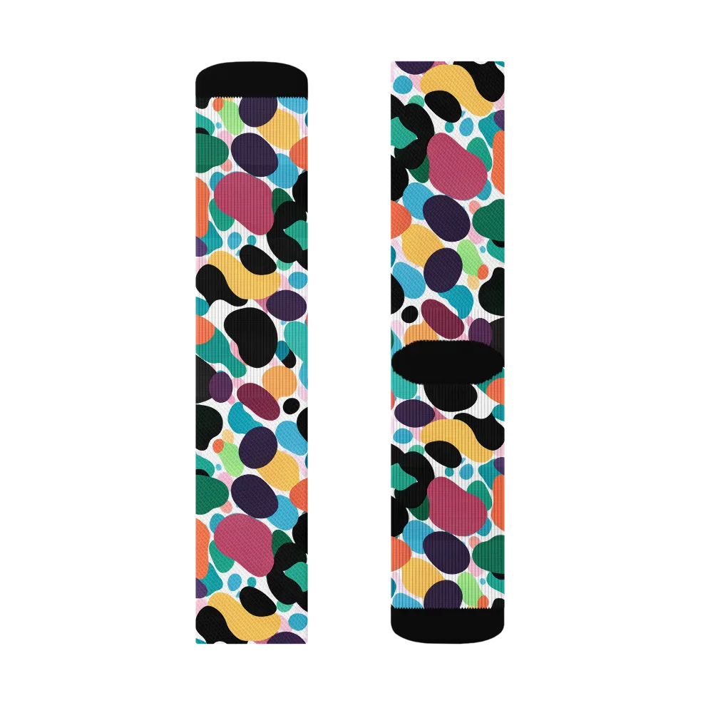 Chromatic Pebbles on Socks — Left Sock