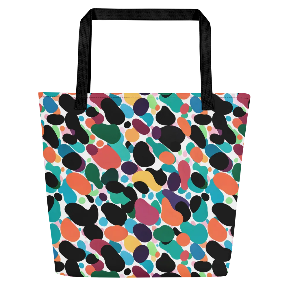 Chromatic Pebbles on Large Tote Bag W/ Pocket — Front