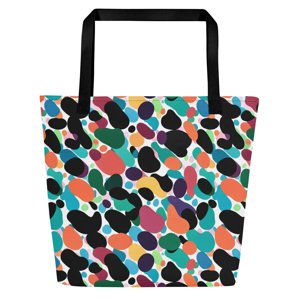 Chromatic Pebbles on Large Tote Bag W/ Pocket — Front