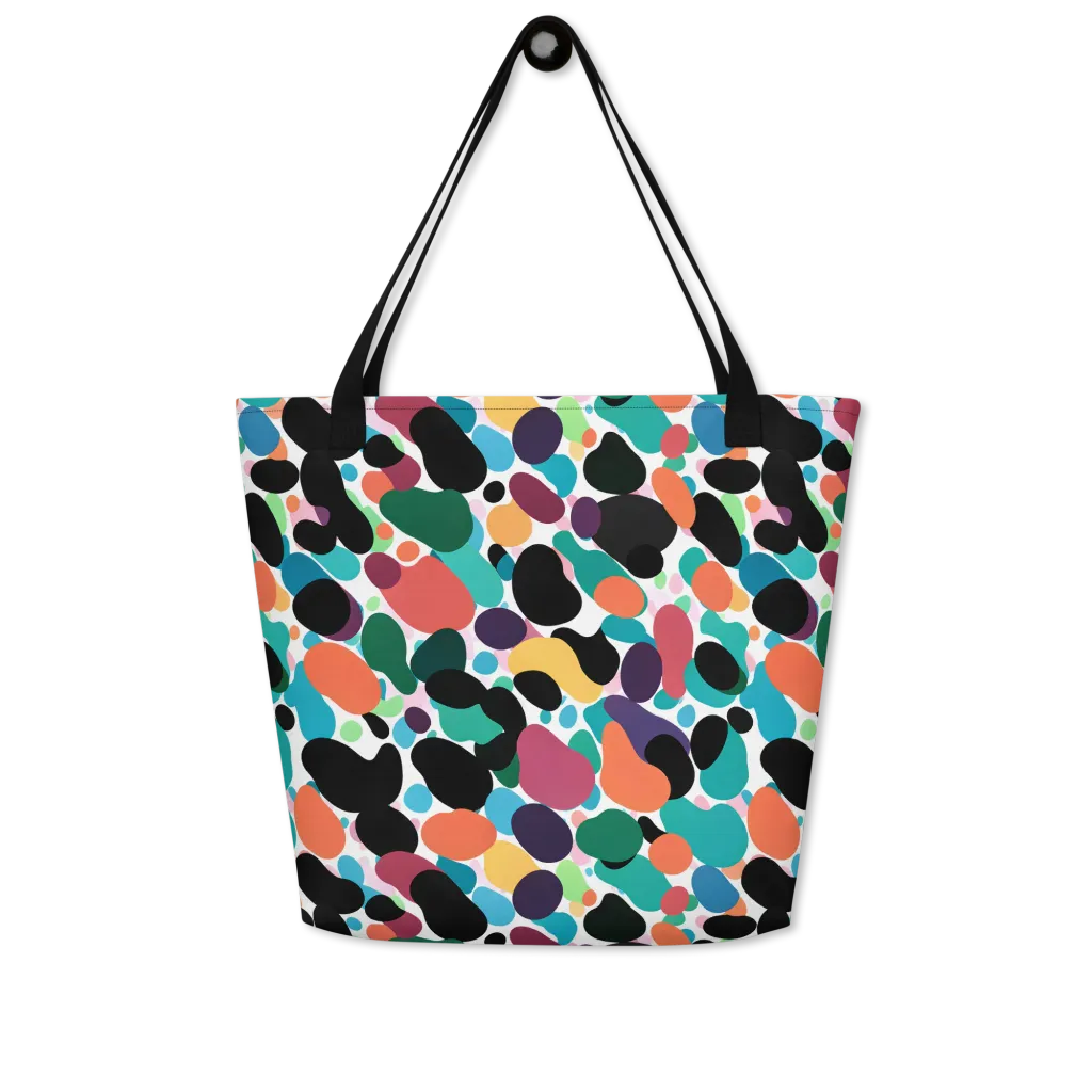 Chromatic Pebbles on Large Tote Bag W/ Pocket — Front
