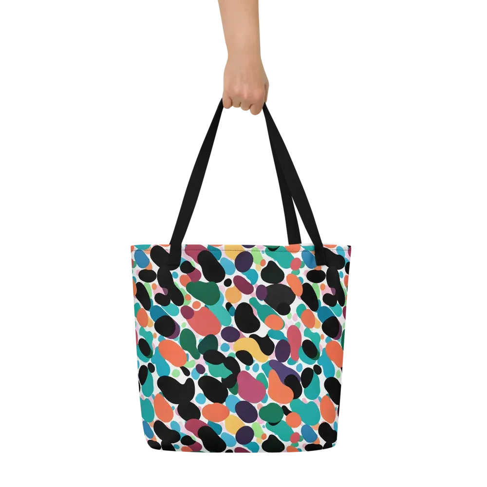 Chromatic Pebbles on Large Tote Bag W/ Pocket — Front