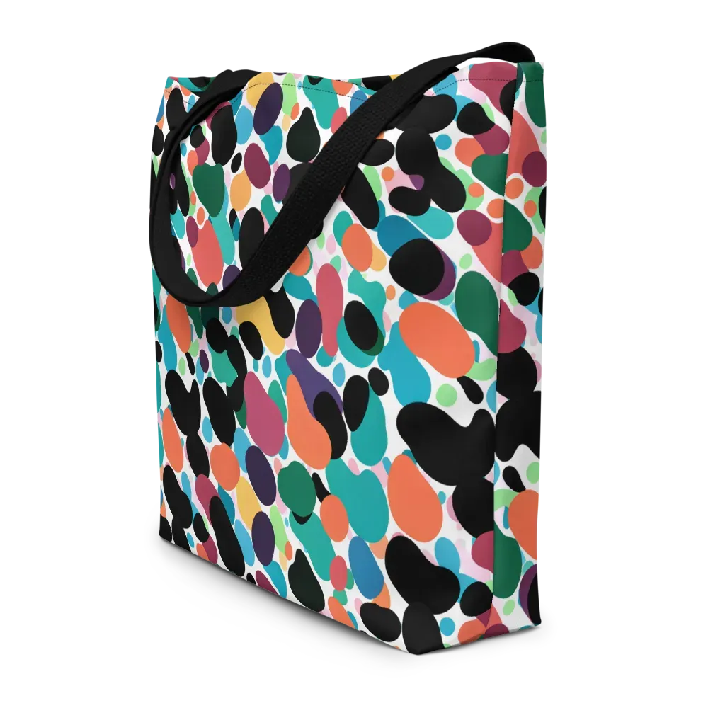 Chromatic Pebbles on Large Tote Bag W/ Pocket — Front