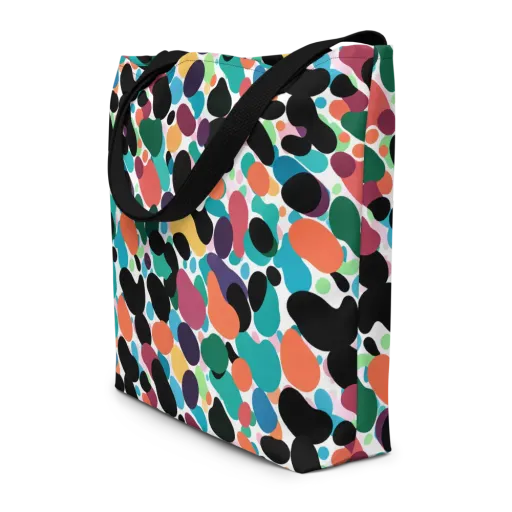 Chromatic Pebbles on a Large Tote Bag W/ Pocket