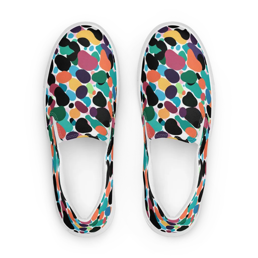 Chromatic Pebbles on Women's Slip-On Canvas Shoes — Front