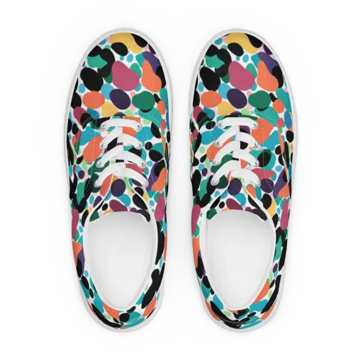 Chromatic Pebbles on a Men's Lace-Up Canvas Shoes