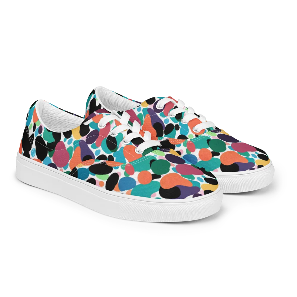 Chromatic Pebbles on Men's Lace-Up Canvas Shoes — Right Front