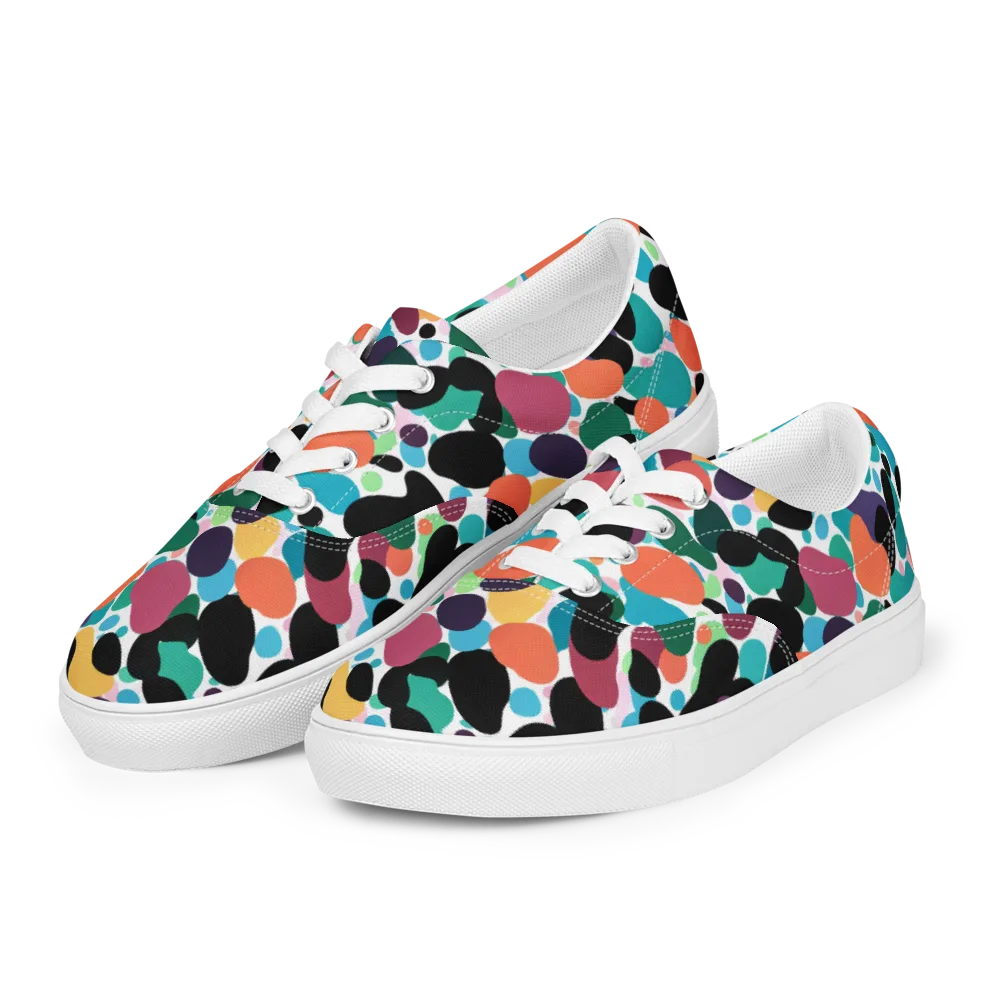 Chromatic Pebbles on Men's Lace-Up Canvas Shoes — Left Front