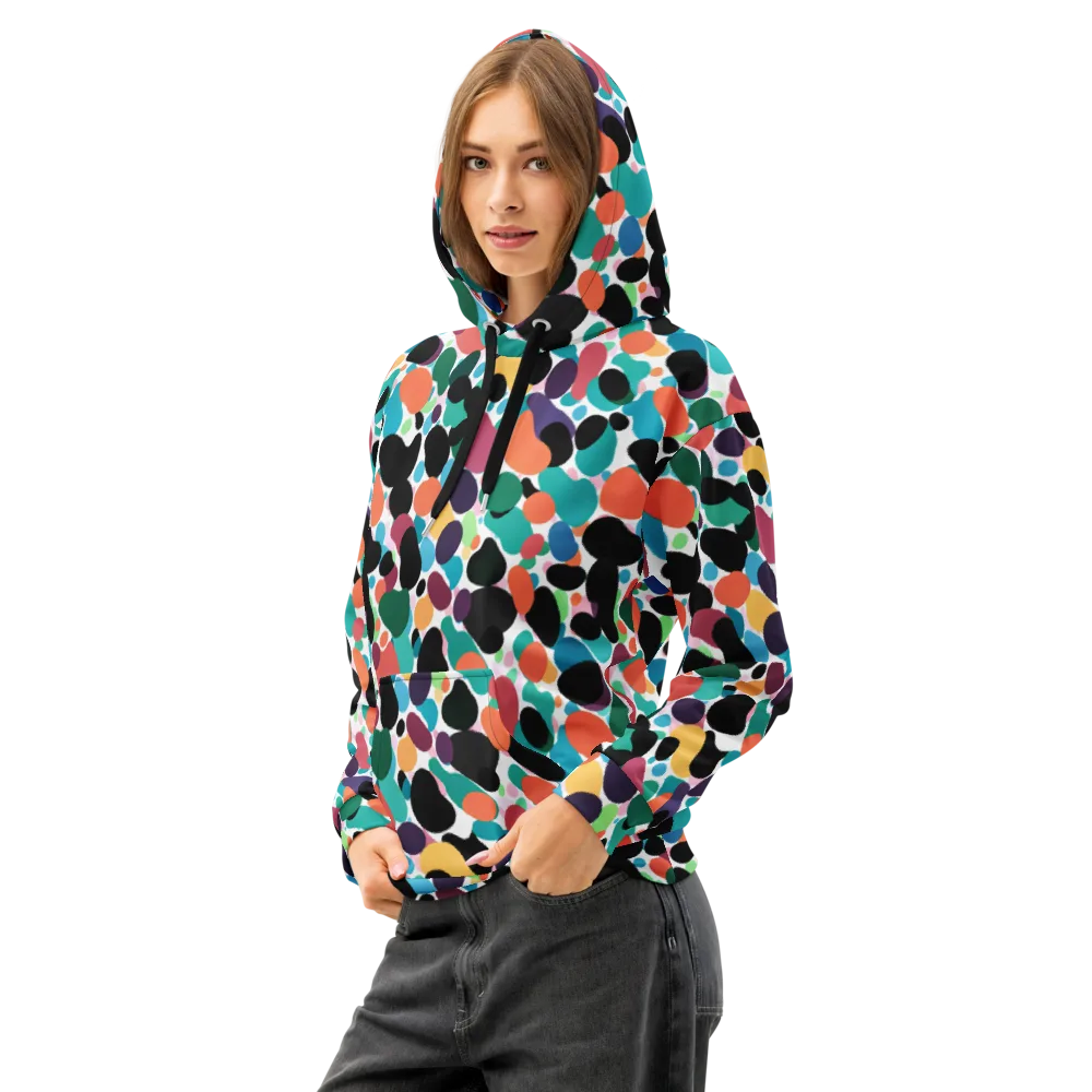 Chromatic Pebbles on Cotton Hoodie — Left Front