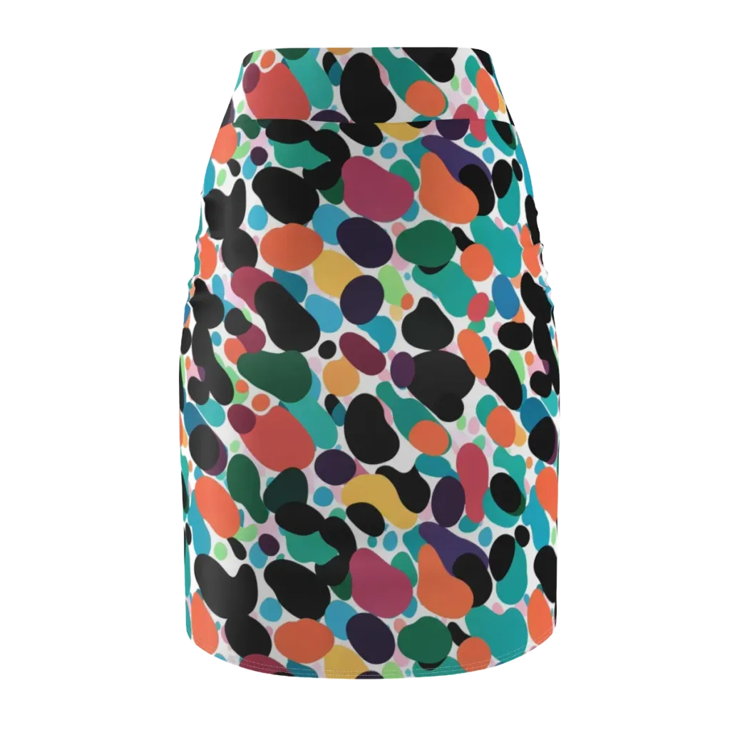 Chromatic Pebbles on Pencil Skirt — Back
