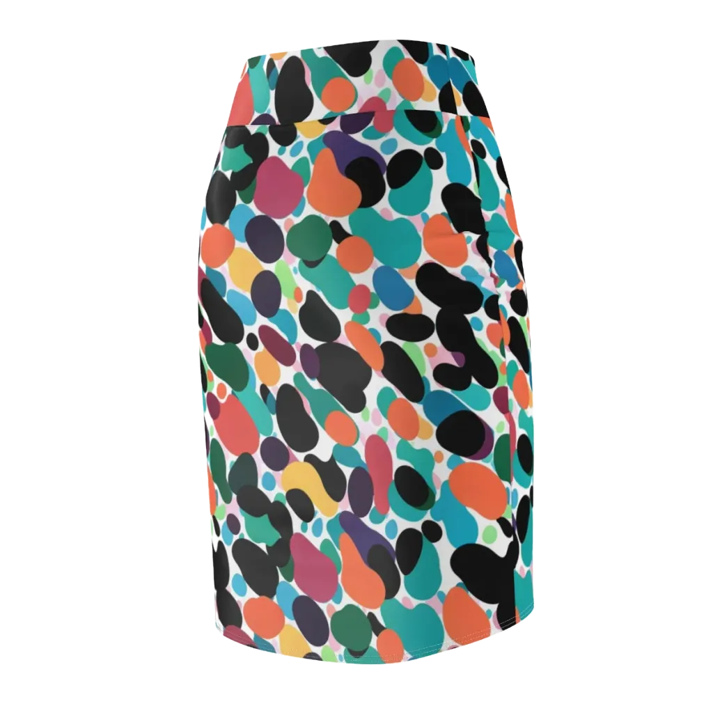 Chromatic Pebbles on Pencil Skirt — Back Side