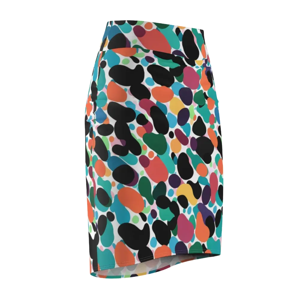 Chromatic Pebbles on Pencil Skirt — Front Side