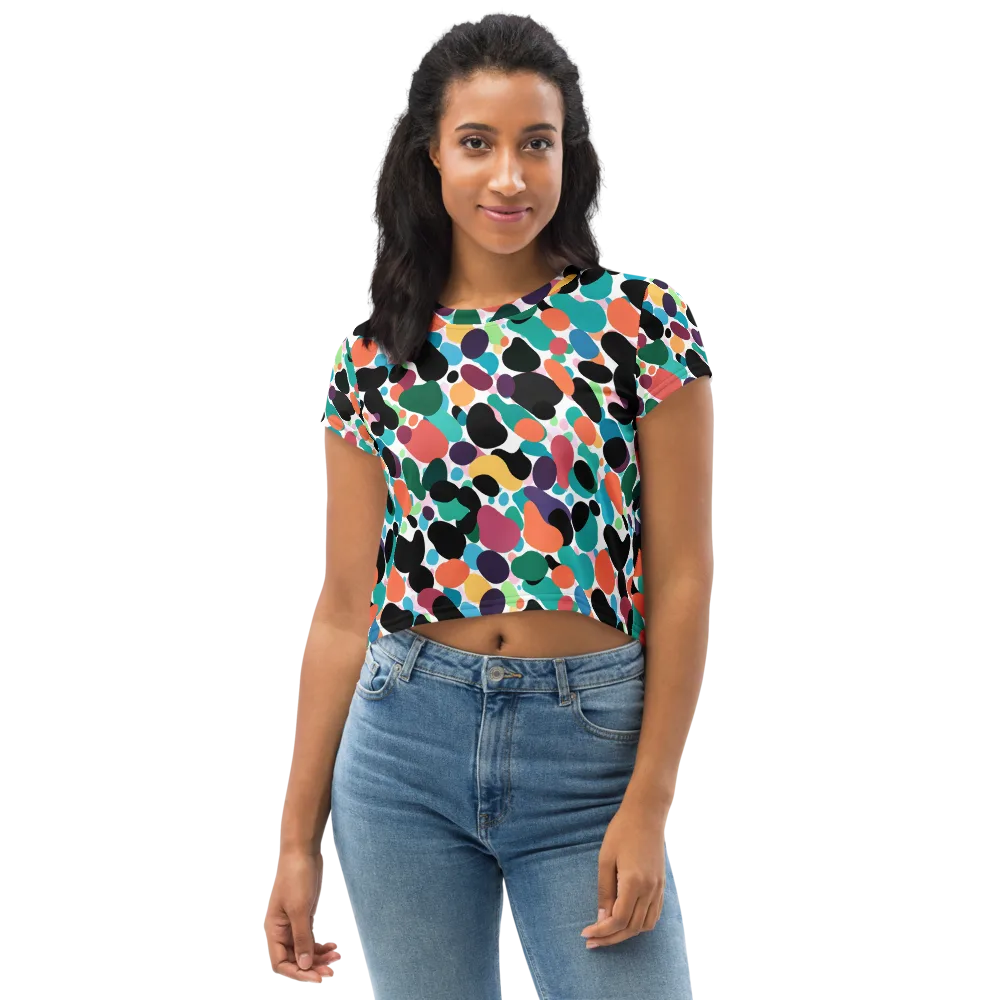 Chromatic Pebbles on Crop Tee — Front