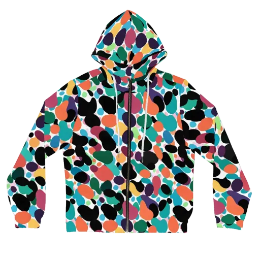 Chromatic Pebbles on a Women's Full-Zip Hoodie