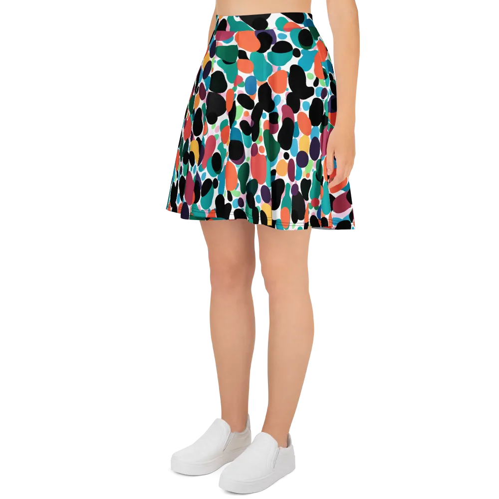 Chromatic Pebbles on Skater Skirt — Left