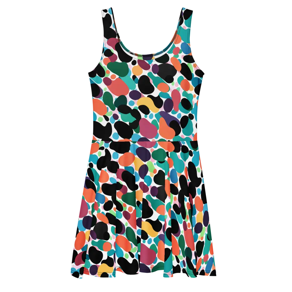 Chromatic Pebbles on Skater Dress — Front