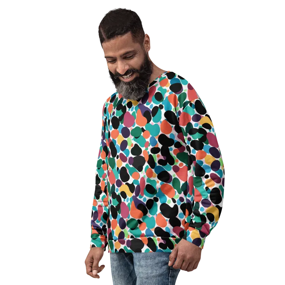 Chromatic Pebbles on Sweatshirt — Left Front