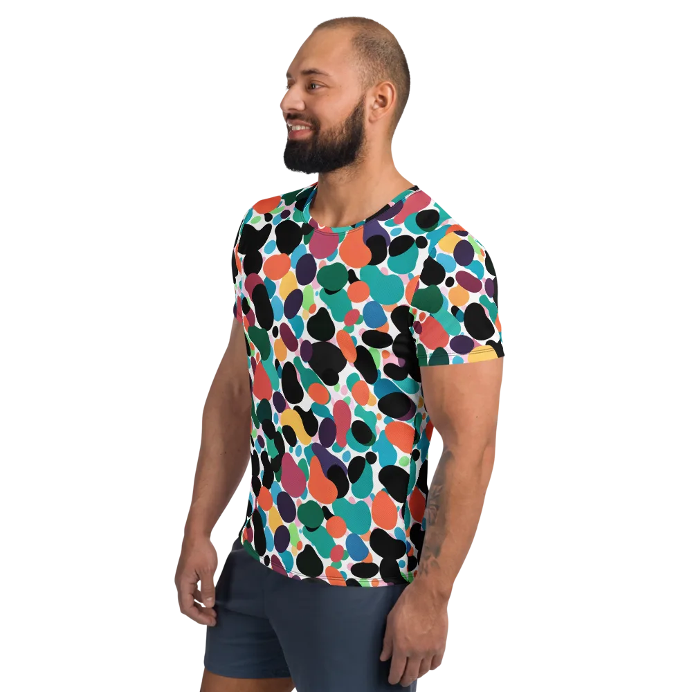 Chromatic Pebbles on Men's Athletic T-Shirt — Left
