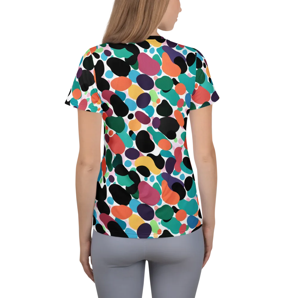 Chromatic Pebbles on Women's Athletic T-Shirt — Back
